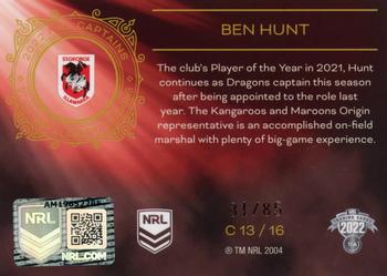 2022 NRL Elite - Captains #C13 Ben Hunt Back